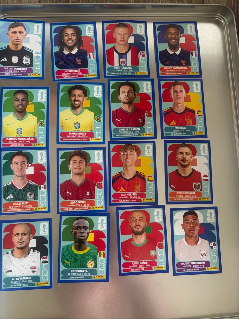 Panini World Cup Blue Border Player & Team Stickers